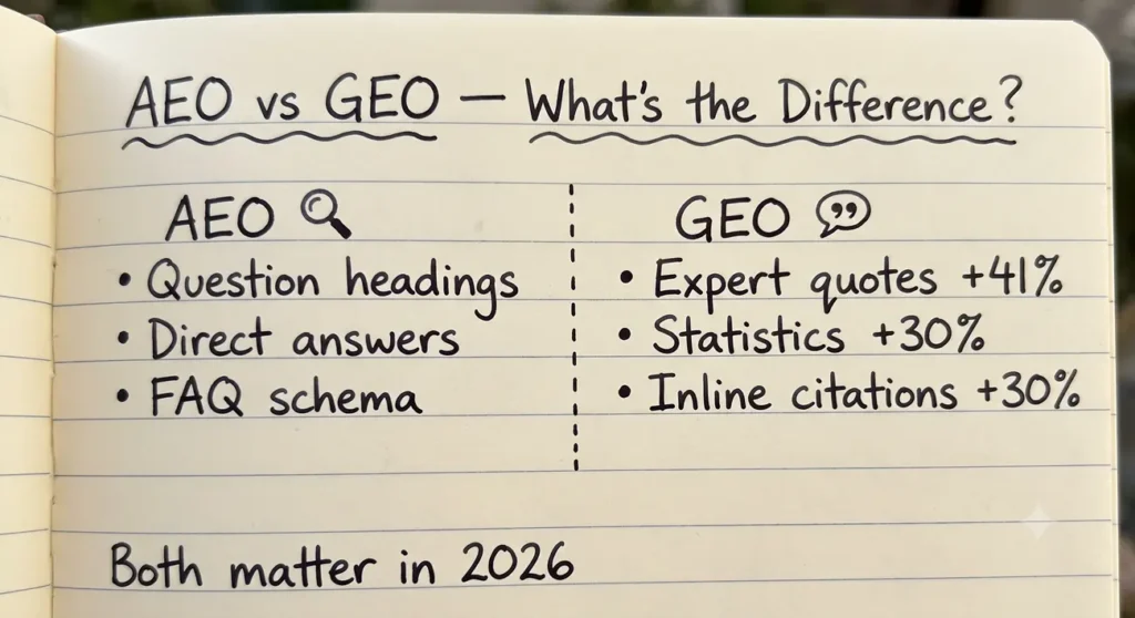 AEO vs GEO explainer diagram